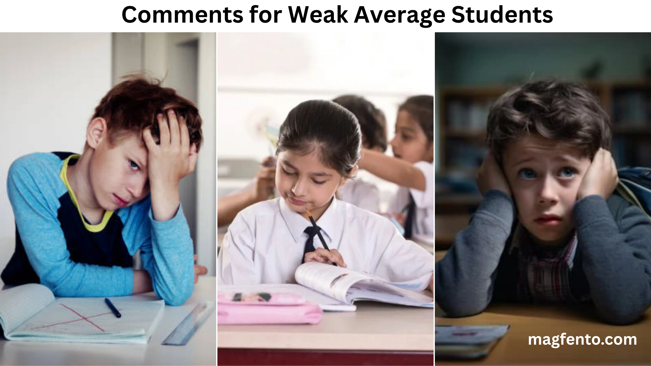 comments for weak average students